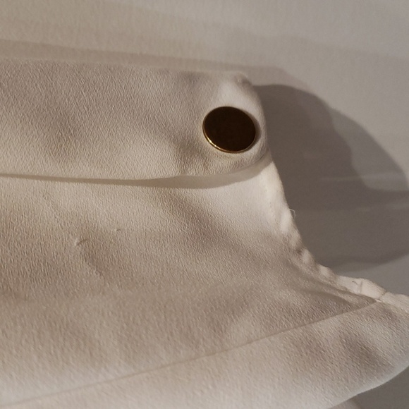 SILVIAN Heach Blouse White Women's Medium Gold Button at Wrist Size Medi… - Picture 8 of 9